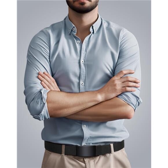 Men's Ratchet Web Belt,1.25 inch Nylon Automatic Buckle Belt,No Holes Invisible - Picture 5 of 7